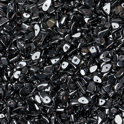 ZHIYUXI 400pcs Black Hematite Beads 5-8mm Healing Crystals Gemstones for Bracelet Making 2 Strands Irregular Stone Loose Rocks Bead for Jewelry Making Hole Drilled DIY Necklace Earrings Craft Gifts