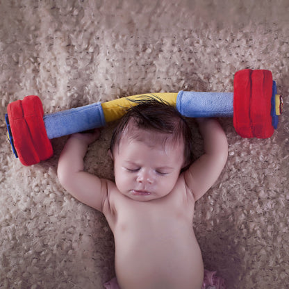 WOD Toys® Baby Fitness Plush Set with Rattles & Sensory Sounds - Safe, Durable Fitness Toys for Newborns, Infants and Babies 0+