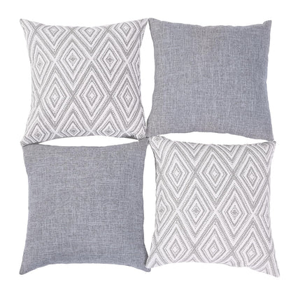 hpuk Decorative Pillow Covers Couch Pillow Covers Throw Pillow Covers for Couch, Sofa, Bed, 17x17 Inch Set of 4 Polyester Farmhouse Pillow Covers, Grey