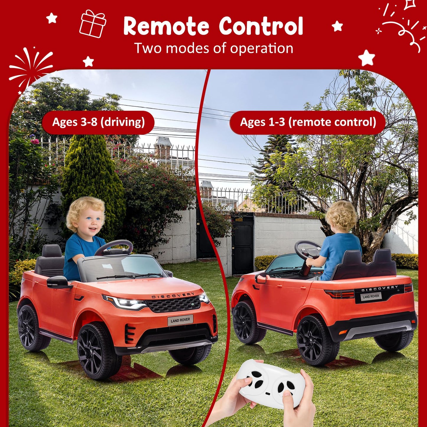 12V Licensed Land Rover Ride on Toys for Big Kids, Electric Car for Kids with Remote Control, Electric Vehicle Ride on Toy, 3 Speeds, Soft Start, Led Lights, Low Battery Prompt