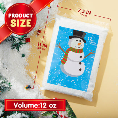 JOYIN 12oz Fake Snow Decoration Xmas Artificial Snow, 320g Plastic Fake Snowflakes for Christmas Tree Decoration Holiday Decor and Winter Displays