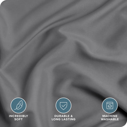 Bare Home Bedding Duvet Cover Queen Size - Premium 1800 Super Soft Duvet Covers Collection - Lightweight, Cooling Duvet Cover - Soft Breathable Bedding (Queen, Grey)