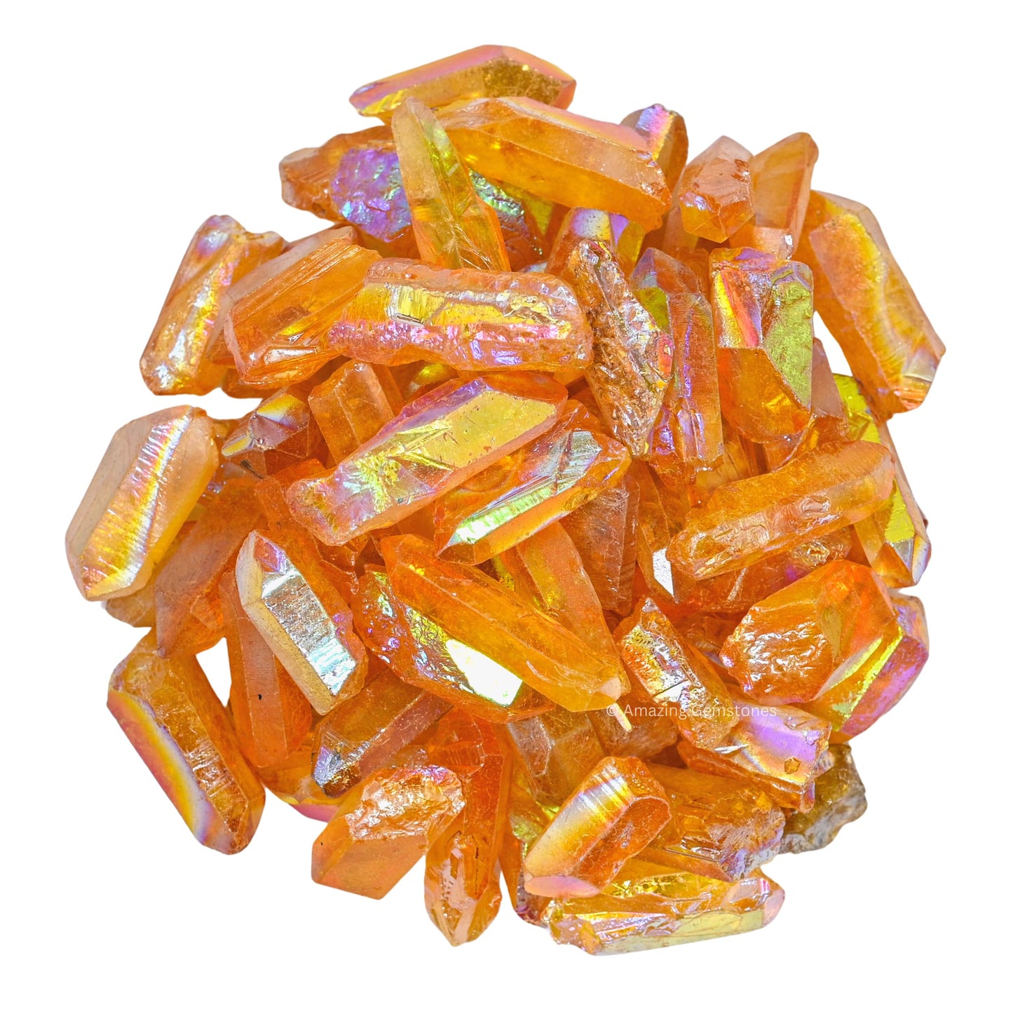 Amazing Gemstone Tangerine Aura Quartz Raw Crystals Point and Healing Stones, Natural Rocks for Meditation and DIY Raw Stones and Crystals (1 lb)