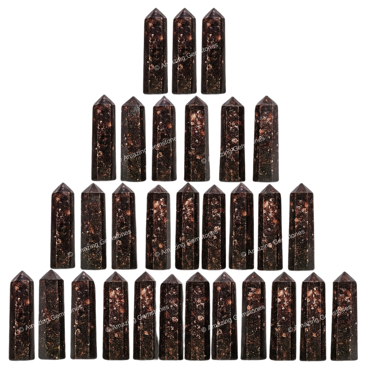 Amazing Gemstone Garnet Crystal Points Bulk Healing Crystals - Pack of 3 Single Terminated Healing Wand Point Bulk Crystals for Crafts, Crystal Grid, DIY Work - Premium Crystals for Beginners Gifts