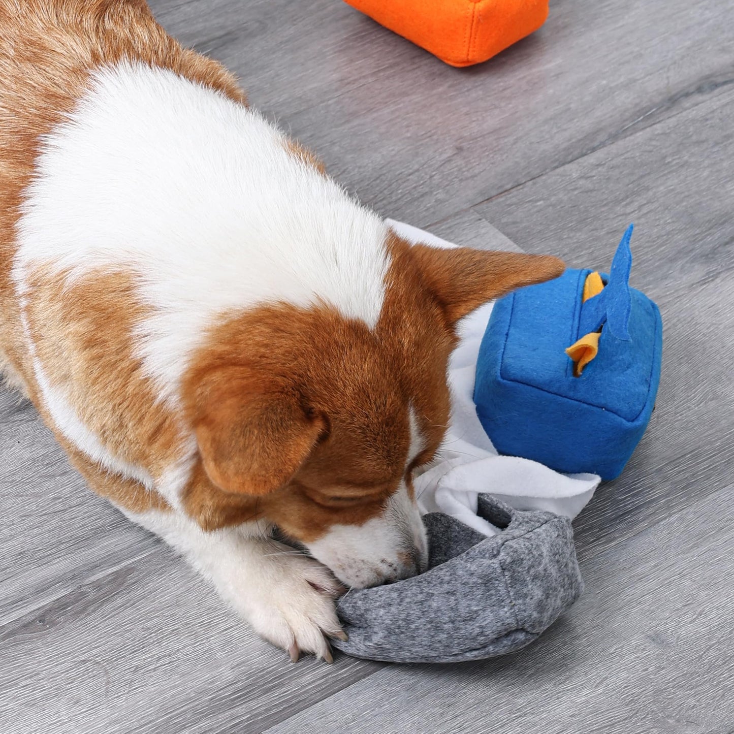 ETIAL Dog Puzzle Toys | Treat Dispensing Toys | Tissue Box Snuffle Sniffing Toys | Hide and Seek Interactive Toys for Dogs Grey