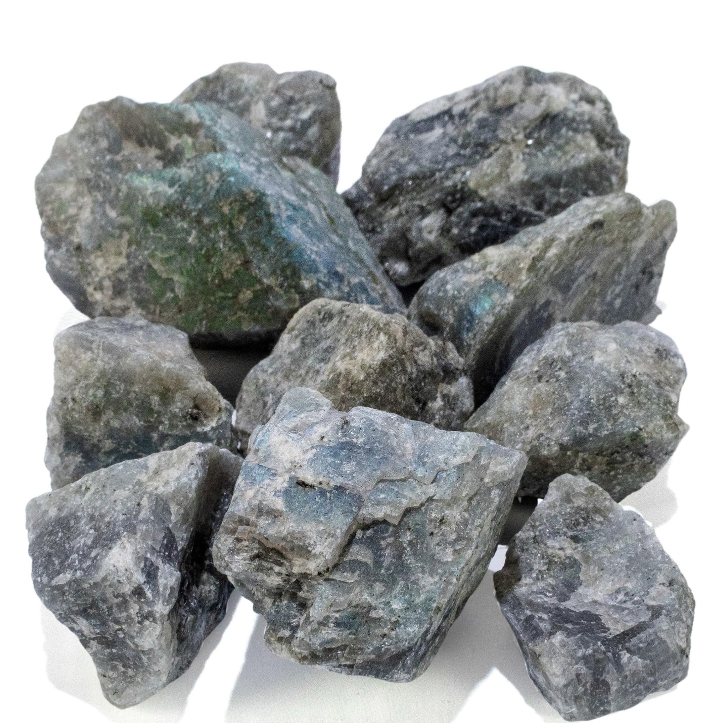 KALIFANO Rough Labradorite 10 Stone Bulk Bundle with Healing & Calming Effects - AAA Grade High Energy Raw Labradorita - Reiki Crystal Used for Rock Tumbling and Lapidary (Family Owned and Operated)