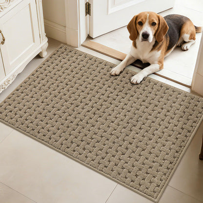 FLOORHUG Door Mat Indoor Entrance 24x36, Non-Slip Washable Doormats Entry Way Mats, Dirt Resistant and Absorbent Welcome Mat, Easy Clean Low-Profile Doormat, Front Door, Inside Entrance, Beige
