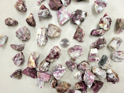 Half Pound Rubellite Tourmaline - Bulk Pink Tourmaline Rough Stones - Raw Natural Stones & Crystals - Fountain Rocks for Tumbling, Polishing, Wire Wrapping, Reiki, Chakra Crystal Healing