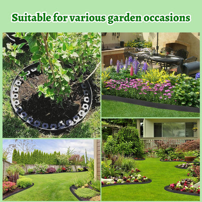 80 ft Fence Edging for Landscaping Include Garden Pruning Scissors,80 Spikes,80 ft Lawn Edging Edging for Landscaping Edging and Garden Edging and Garden Border and Flower Bed Edging (Black-80ft)
