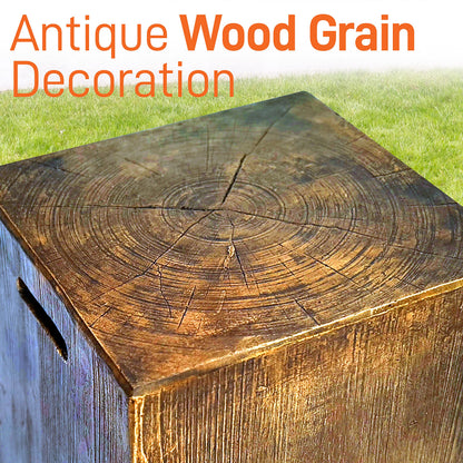 Outdoor Propane Gas Tank Holder - Wood-grain Propane Tank Holder - Holds 20 Lbs. Clean Burning Propane Gas Tank - Works with SLCNX76 and SLFPLG9 Outdoor Propane Fire Pit Table - SereneLife SLGASCV