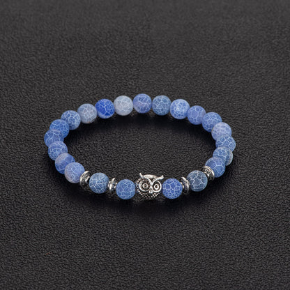Softones Owl Gifts Owl Bracelets Healing Crystals Bracelet for Women Men Spiritual Energy Beaded Bracelet Set Gifts