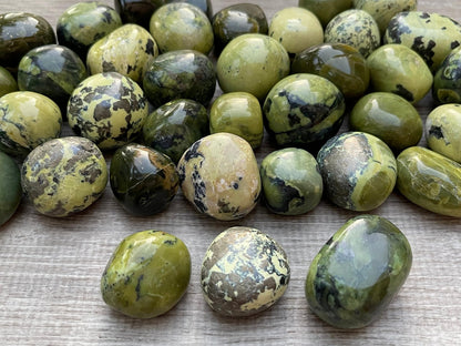 WHOLESALE Serpentine Tumbled Stones, Polished Serpentine Gemstone, Serpentine Polished Rocks (Serpentine, 0.25 Pound)