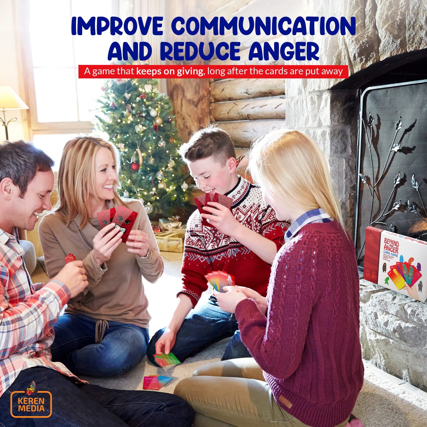 Behind The Anger Card Game | Family Therapy Games for Teens & Kids 6+ | Anger Management for Teens | CBT Games for Counseling Emotional Regulation and Impulse Control | A Simple Go Fish Card Game