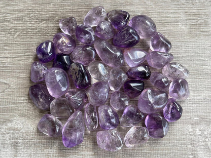 GAF TREASURES 5 Pcs Amethyst Tumbled Stones, Polished Natural Amethyst Gemstone, Amethyst Healing Crystals (Amethyst)