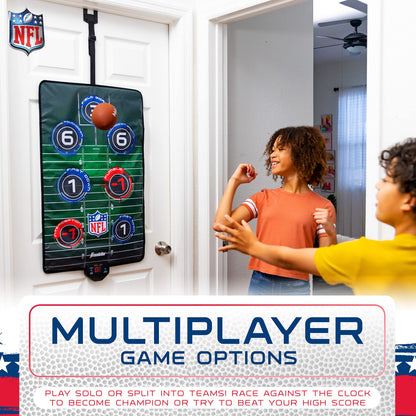 Franklin Sports NFL Electronic Football Target Toss Game - Over the Door Football Throwing Target for Kids - Score N' Sounds Mini Toy Game