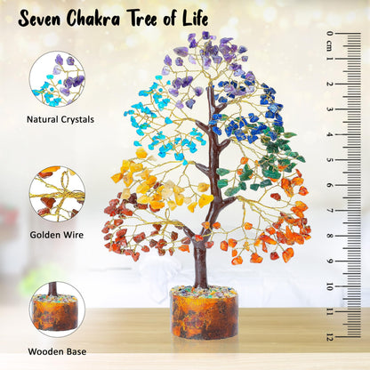 Crocon® 7 Chakra Turquoise Crystals Tree Of Life Birthday Gifts For Women, Men & Friends | Home & Office Decor, Money Tree Healing Crystals Gift | Mom Gift Ideas Housewarming Gifts New Home Sister Dad