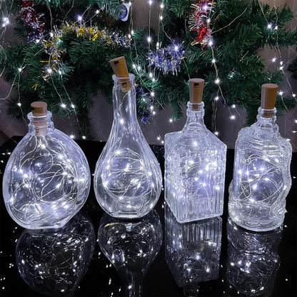 Etinga Wine Bottle Lights with Cork, 20 LEDs 6.6 Feet Silver Wire Cork Bottle Lights,Fairy Mini String Lights,for DIY Jar Halloween,Christmas,Party,Decor,Wedding Listing (10 Pack, Cool White)