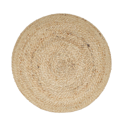 REDEARTH · Jute Circular Jute Pouf Ottoman - Braided Pouffe Accent Sitting Round Footrest for Living Room, Bedroom, Nursery, kidsroom, Patio, Gym; 100% Jute (19.5"X19.5"X14"; Jute Natural)