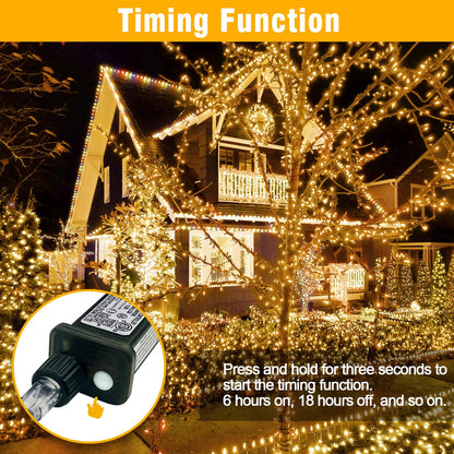 WASTROYAL 210 LEDs Warm White LED String Lights – 70FT Transparent Wire, Waterproof & Connectable Christmas Tree Lights for Indoor Outdoor Holiday Décor