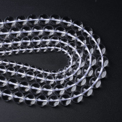 AAAAA Natural Clear White Crystal Quartz Beads Round Loose Spacer Beads for Jewelry Making DIY Bracelets Crystal Energy Healing Power Stone 60pcs 6mm 15 Inch