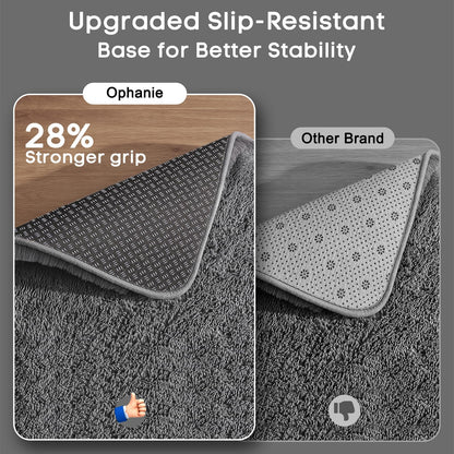 Ophanie Small Rug Upgrade Non Slip Throw Bedside Area Rugs, Fluffy Soft Grey Mini Bedroom Carpet, Affordable Door Entryway Indoor Inside Front Entrance Dog 2x3 Mat, Home Decor Aesthetic, Nursery