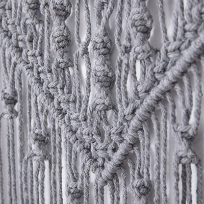 laddawan Macrame Wall Hanging Cotton Rope Wall Art Woven Tapestry Boho Chic Wall Decoration (Light Grey)