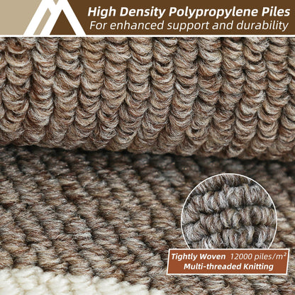 COSY HOMEER Long Kitchen Floor Mats for in Front of Sink Super Absorbent Kitchen Rugs and Mats 24"x48" Non-Skid Kitchen Mat Standing Mat Washable,Polypropylene,Brown,Frame