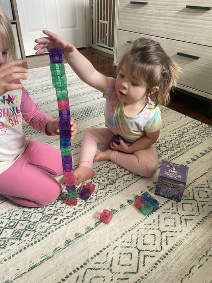 Crayola Glitter Magnetic PIP Cubes, Mini Magnetic Blocks Playset, STEM & Montessori Building & Educational Toys for Kids, Travel Toys for Boys and Girls Ages 3+, 27-Piece Set