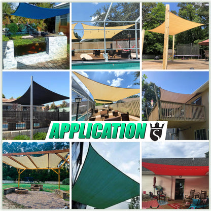 Royal Shade 12' x 20' Beige Rectangle Sun Shade Sail Canopy Outdoor Patio Fabric Screen Awning RTAPR1220 - UPF50+ 95% UV Blockage, Heavy Duty, Water & Air Permeable (We Make Custom Size)