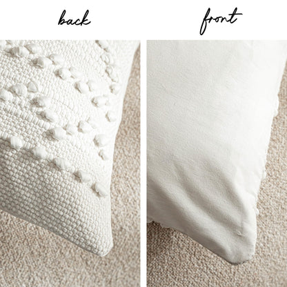 BlissBlush Pure White Decorative Throw Pillow Cover 20X20, Boho Accent Pillow for Couch, Square Modern Farmhouse Pillowcase for Living Room Couch Sofa Cushion Home Décor (Pack of 1)