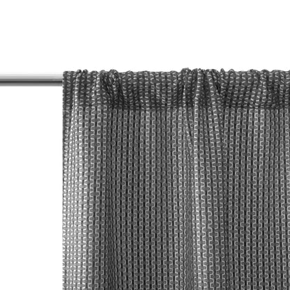 Parklane Dark Grey 4-Piece Rod Pocket Wave Window Panel Set, 2 Jacquard Panels & 2 Sheer Panels, Elegant Layered Curtains for Living Room or Bedroom,84"