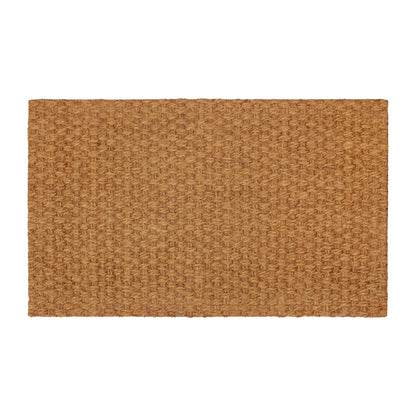 Woven Coir Doormat - Non Slip Heavy Duty Back Door Mat - Basketweave Dirt Trapping Welcome Mat - Easy Clean Durable Entryway Front Door High Traffic Indoor Outdoor Doormat - 17 x 30 - Natural