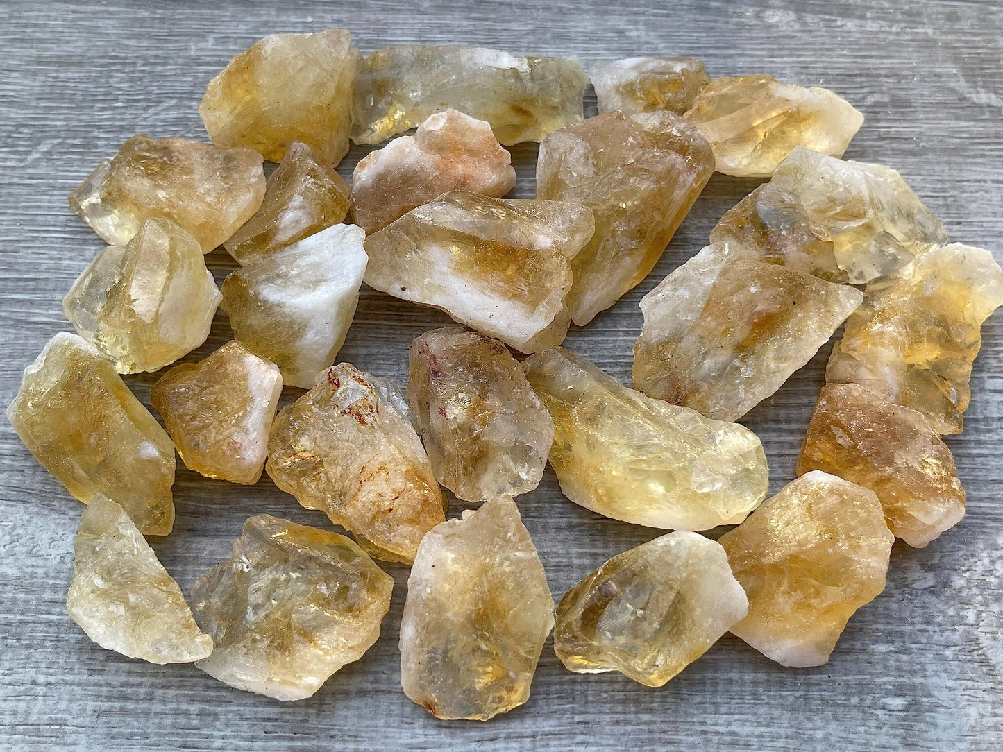 GAF TREASURES 3 Pcs Raw Citrine Crystals, Natural Citrine Stone, Natural Rough Citrine Crystals, Citrine Rough, Citrine Healing Crystals (Citrine)