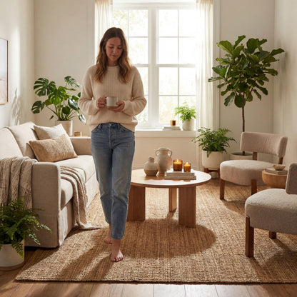 nuLOOM Ashli Solid Farmhouse Jute Accent Rug, 2X3, Natural