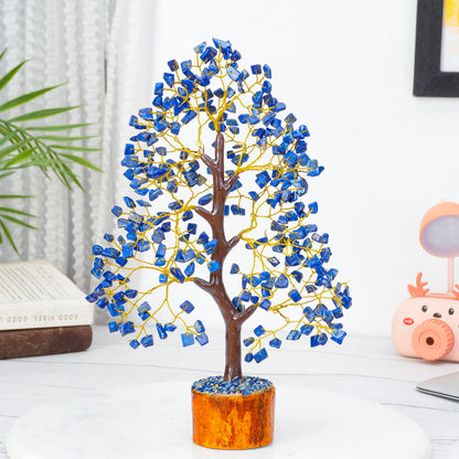 Crocon® Lapis Lazuli Crystals and Healing Stones Tree, Birthday Gifts for Women, Gifts for Mom Birthday, Crystal Tree for Positive Energy, Home Office Blue Decor, Spiritual Gift for Women & Men