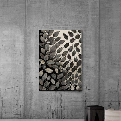 Canvas Print Scandinavian Folk Art Black and Beige Abstract Botanical Wall Art for Scandinavian Home Decor Decor Canvas, Print