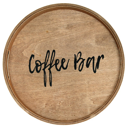 Elegant Designs HG1030-NCB 13.75" Sip & Serve Stylish Wooden Decorative Serving Tray, for Home Décor, Living Room, Counter, Coffee Bar in Natural Wood
