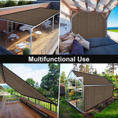 Artpuch 90% Sun Shade Cloth, 10 x 10 FT Pergola Shade Cover Canopy with Grommets, Sun Screen Fabric Tarp for Patio, Outdoor, Garden, Backyard, Mocha