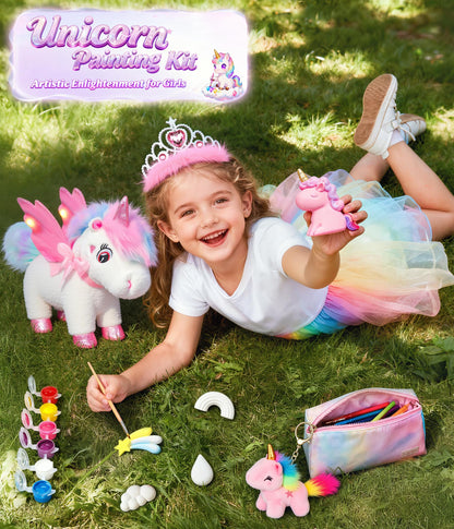 Jeowoqao Unicorn Toys for Girls Age 4-6,Walking Talking Singing Interactive Unicorns with Painting Kit Crafts Toddler Unicornss Dress up, Remote Control Plush Unicorn's Toy for Kids 3-6