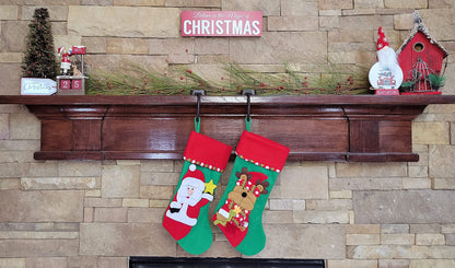 Lulu Decor, Low Profile Christmas Stocking Holders, Set of 2 Bases, Strong Heavy Stocking Holders (Log Design)