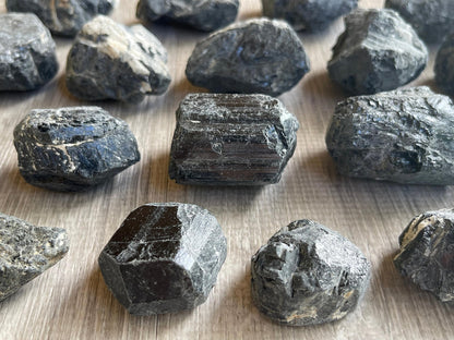 GAF TREASURES Wholesale Raw Black Tourmaline Crystals, Natural Black Tourmaline Stone, Black Tourmaline Rough, Healing Crystals (Black Tourmaline, 0.5 Pound)