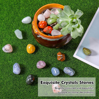 Huiguli 18 Pcs Crystals and Healing Stones Set, Natural Polished Gemstones Collection, Tumbled Healing Crystals for Reiki, Yoga, Chakra Meditation and Positive Energy (0.8-1.2 Inch)