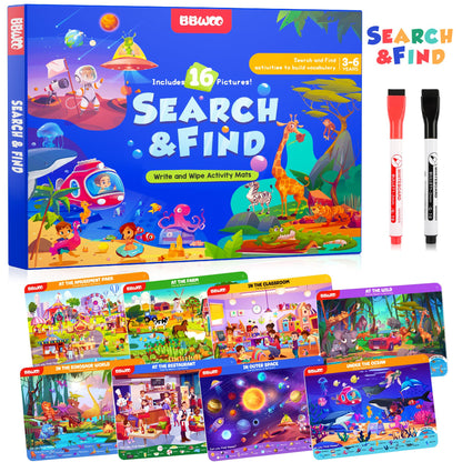 Search and Find Activity Books for Kids Ages 3-5, Travel Games Toys for Car Airplane, Road Trip Activities for Kids Games 4-8, Preschool Learning Activities, Educational Seek Game,Gifts for Boys Girls