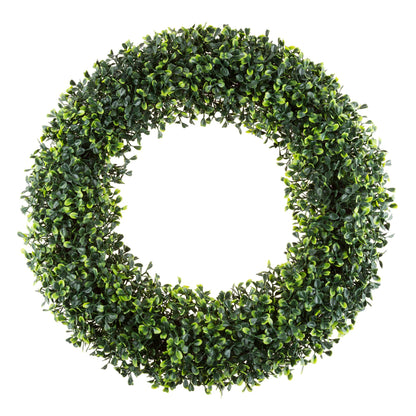 Pure Garden 19.5-Inch Boxwood Wreath - Round UV Resistant Artificial Spring, Summer, Fall, or Winter Wreath - Indoor/Outdoor Wreaths for Front Door