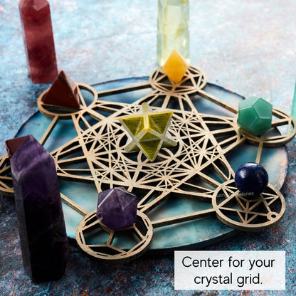 Amazing Gemstone Vesuvianite Merkaba Crystal - 0.75 Inches Metaphysical Merkaba Star for Meditation - Energetic Tetrahedron Crystal and Healing Stones for Spiritual Growth and Healing (15-20mm)