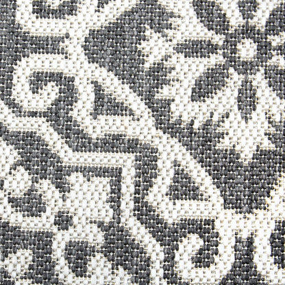 Nicole Miller New York Patio Country Danica Transitional Geometric Indoor/Outdoor Area Rug, Black/Grey, 1'9"x2'11"