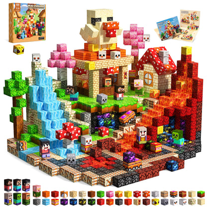 Tasalia Magnetic Building Blocks for Kids Ages 3+, 200PCS 0.8 Inch Magnetic Blocks, Magnetic Cubes Toys, STEM Educational Stacking Blocks for Boys Girls, Perfect Holiday Birthday Gift(Chick Lava)