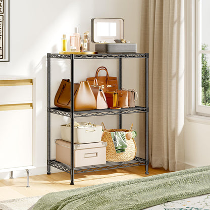 DurayLoly 3 Tier Metal Wire Storage Shelves,Adjustable Small Wire Shelving Unit,Utility Storage Rack for Kitchen,Bedroom,Laundry Room,Pantry & Office,17.7”Wx11.8”Dx35.4”H,Black