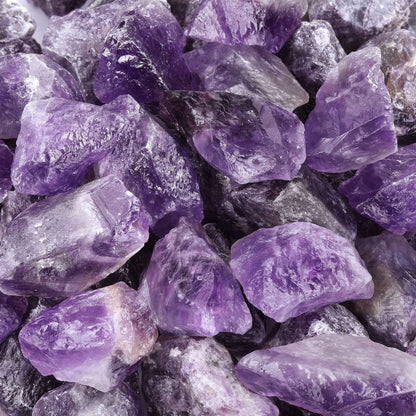 Jovivi Amethyst Crystals Bulk Rough Purple Healing Stones 1" Large Natural Raw Rocks for Tumbling, Cabbing, Decoration, Wire Wrapping, Wicca & Reiki - 0.5 lb