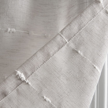 Lush Decor Farmhouse Textured Sheer Window Curtain Valance, 52"W x18"L, Gray